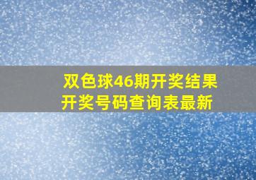 双色球46期开奖结果 开奖号码查询表最新